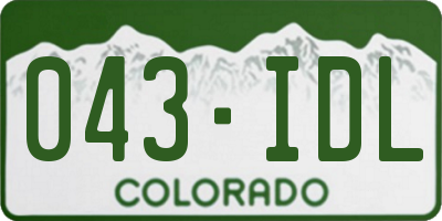 CO license plate 043IDL