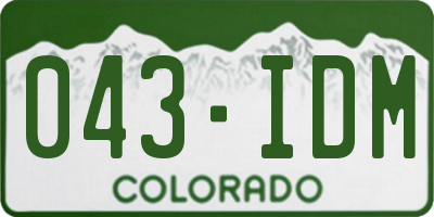 CO license plate 043IDM