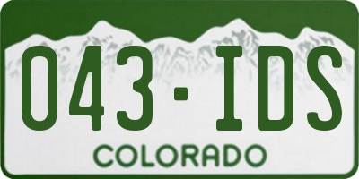 CO license plate 043IDS