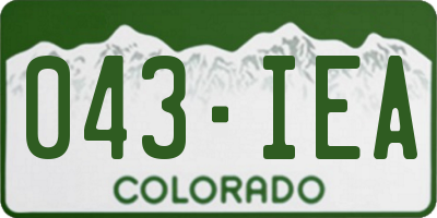 CO license plate 043IEA