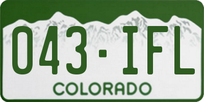 CO license plate 043IFL