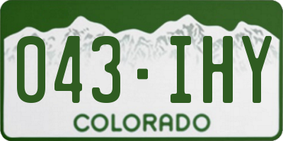 CO license plate 043IHY