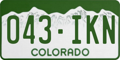 CO license plate 043IKN