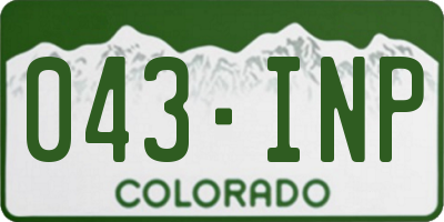 CO license plate 043INP
