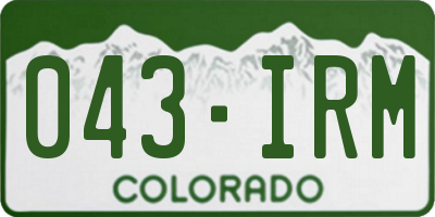 CO license plate 043IRM