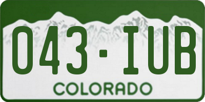 CO license plate 043IUB