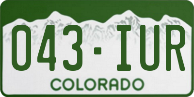 CO license plate 043IUR
