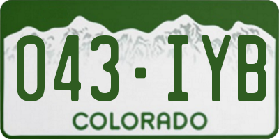 CO license plate 043IYB