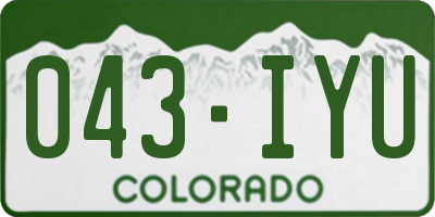 CO license plate 043IYU