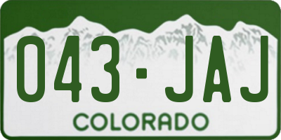 CO license plate 043JAJ