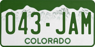 CO license plate 043JAM