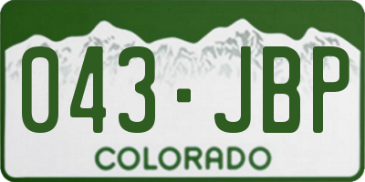 CO license plate 043JBP