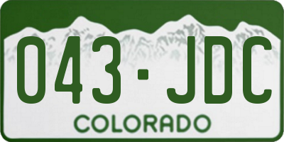 CO license plate 043JDC