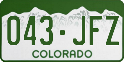 CO license plate 043JFZ