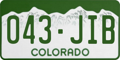CO license plate 043JIB