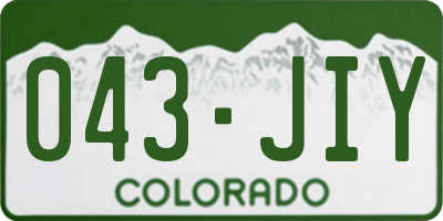 CO license plate 043JIY