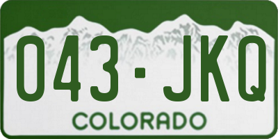 CO license plate 043JKQ