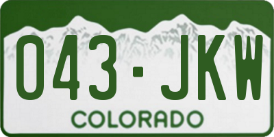 CO license plate 043JKW