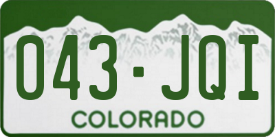 CO license plate 043JQI