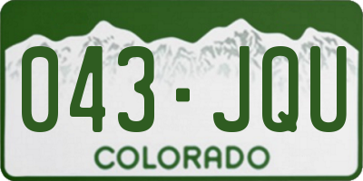 CO license plate 043JQU