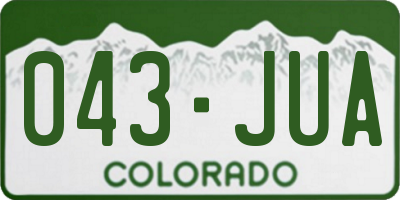 CO license plate 043JUA