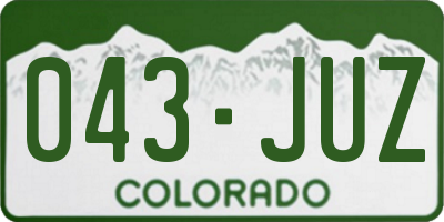 CO license plate 043JUZ