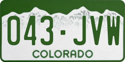 CO license plate 043JVW