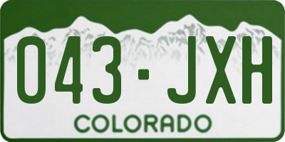 CO license plate 043JXH