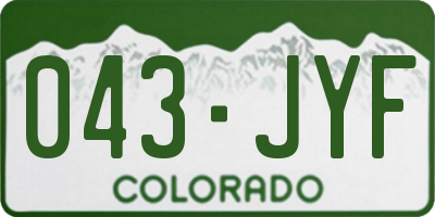 CO license plate 043JYF