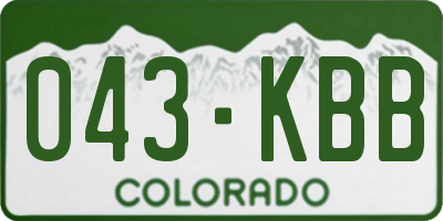 CO license plate 043KBB