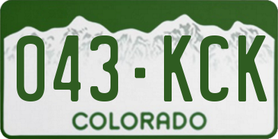 CO license plate 043KCK