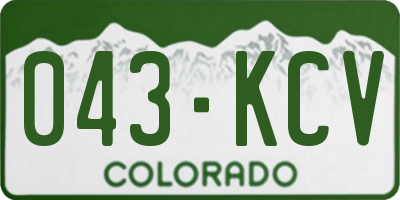 CO license plate 043KCV