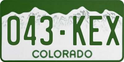 CO license plate 043KEX