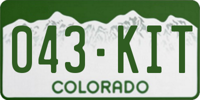 CO license plate 043KIT