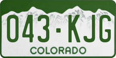 CO license plate 043KJG