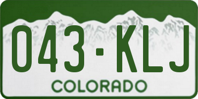 CO license plate 043KLJ