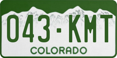 CO license plate 043KMT