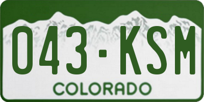 CO license plate 043KSM