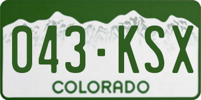 CO license plate 043KSX