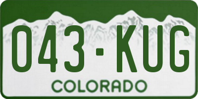 CO license plate 043KUG