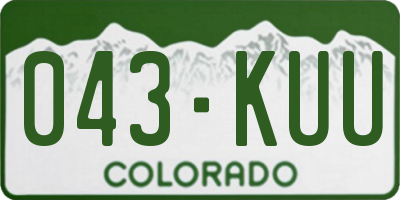 CO license plate 043KUU