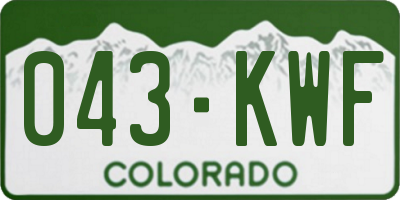 CO license plate 043KWF
