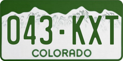 CO license plate 043KXT
