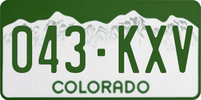 CO license plate 043KXV