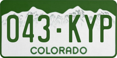 CO license plate 043KYP