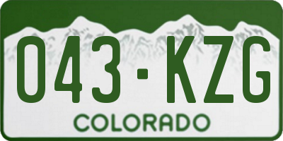 CO license plate 043KZG