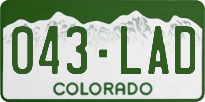 CO license plate 043LAD