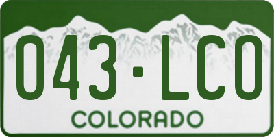 CO license plate 043LCO