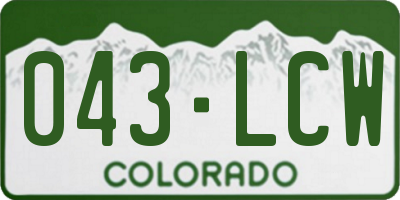 CO license plate 043LCW