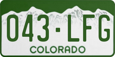 CO license plate 043LFG